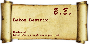 Bakos Beatrix névjegykártya