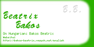 beatrix bakos business card